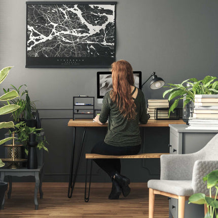 Screen stand with shelves