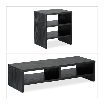 Screen stand with shelves