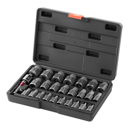 Screw Extractor Set, 27-Piece Cr-Mo Steel With Case
