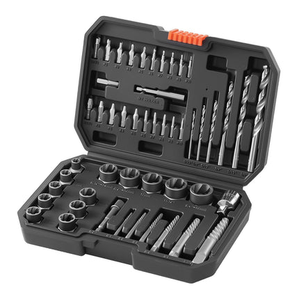 Screw Extractor Set, 49-Piece with Drill Bits and Case