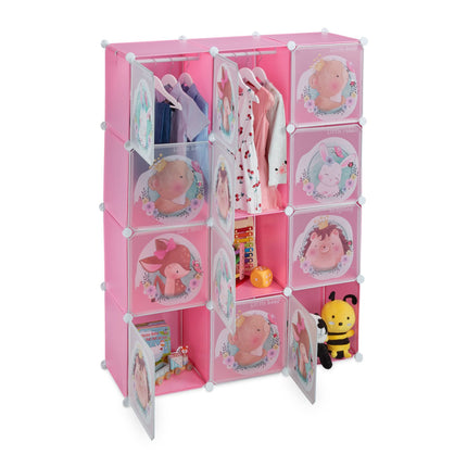 Screw-free children's shelves with clothes rails