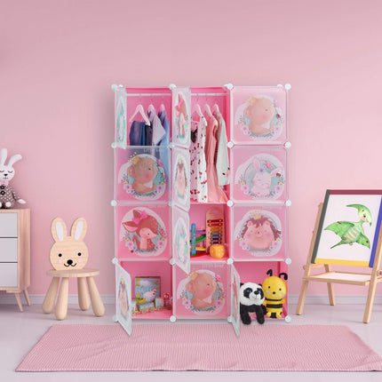 Screw-free children's shelves with clothes rails