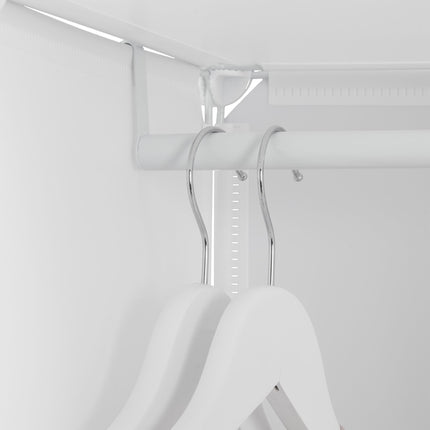 Screw-free children's shelves with clothes rails