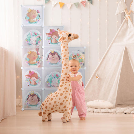 Screw-free children's shelves with clothes rails