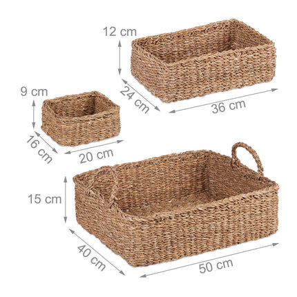Seagrass storage basket in 5 parts
