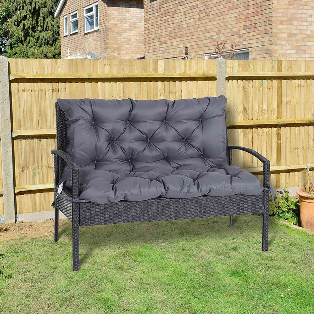 Garden bench seat cushion, 100x98x8 cm, dark gray cotton