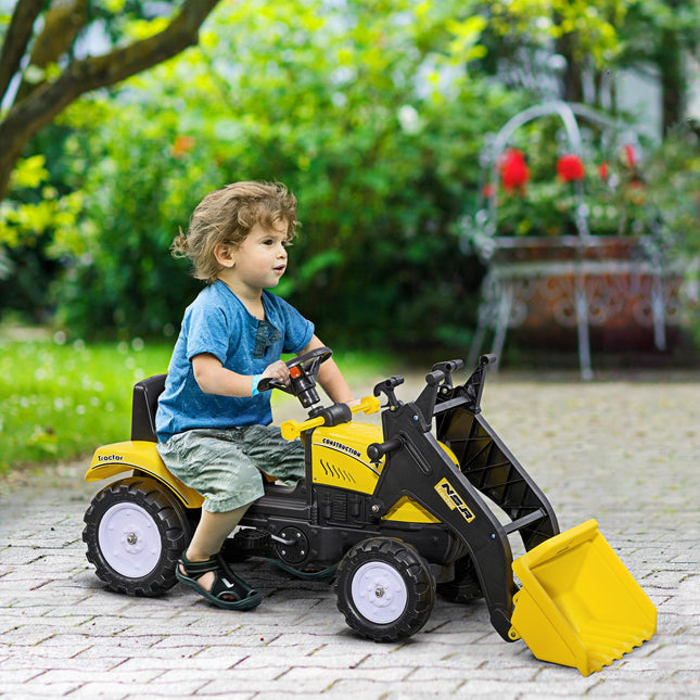Ride-on excavator with shovel for children, 114x41x54 cm
