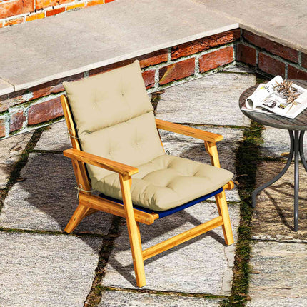 Beige water-repellent seat cushion, 115x56 cm, 10 cm thick