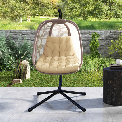 Beige water-repellent chair Seat cushion with backrest