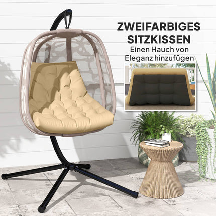Beige water-repellent chair Seat cushion with backrest