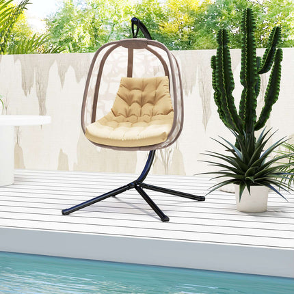 Beige water-repellent chair Seat cushion with backrest