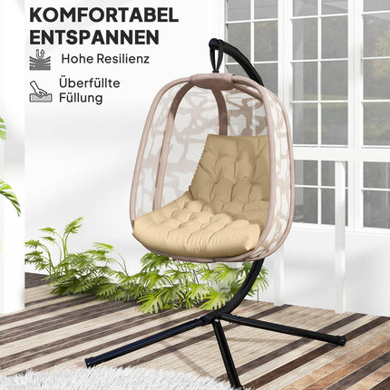 Beige water-repellent chair Seat cushion with backrest