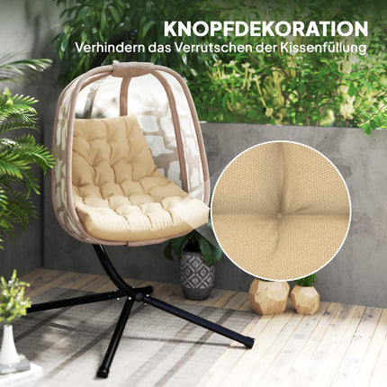 Beige water-repellent chair Seat cushion with backrest