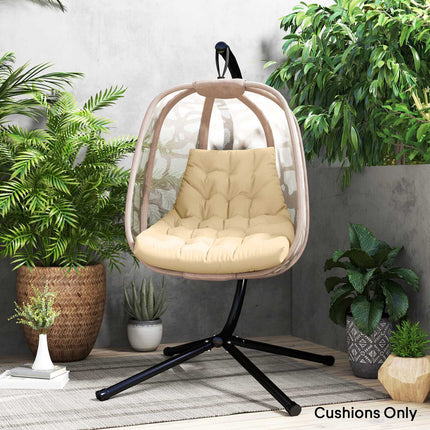 Beige water-repellent chair Seat cushion with backrest