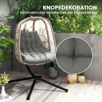 Gray chair cushion with backrest, 120x100 cm, water-repellent