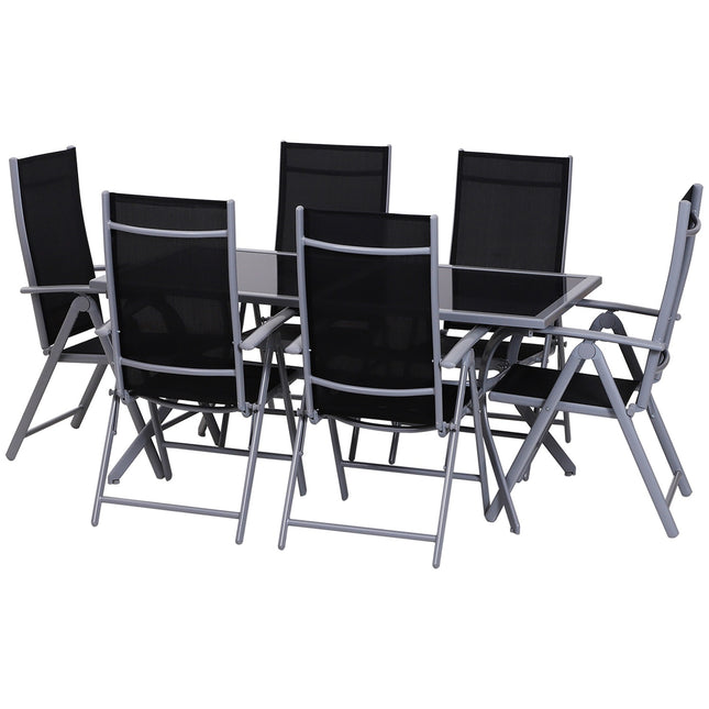 Aluminum garden furniture set for 6 - Outdoor dining set
