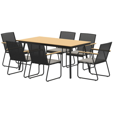 7-piece metal dining set for 6 - indoor/outdoor use
