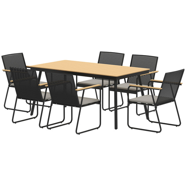 7-piece metal dining set for 6 - indoor/outdoor use