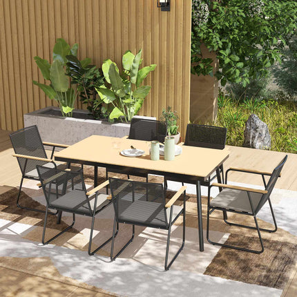 7-piece metal dining set for 6 - indoor/outdoor use