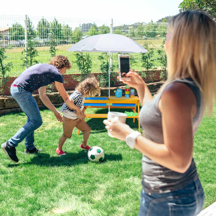 Seating group for children Wood with parasol