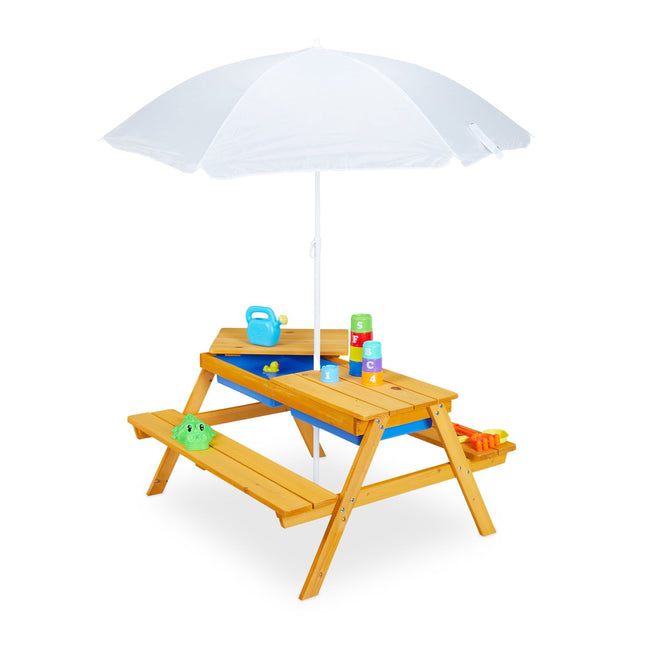 Seating group for children Wood with parasol