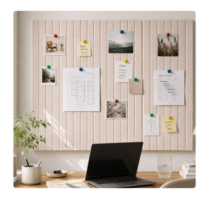 Self-Adhesive Felt Pinboard, Light Gray, 120x90 cm