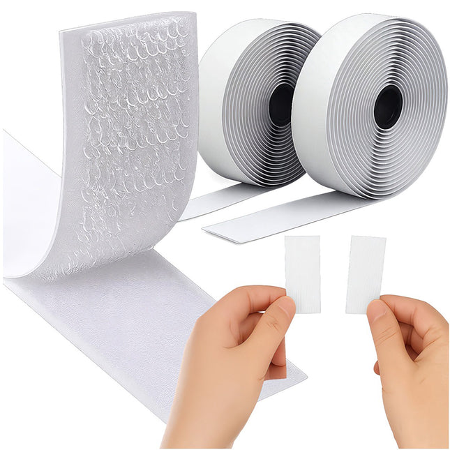 Self-Adhesive Velcro Strip, White, 5m x 2.5cm