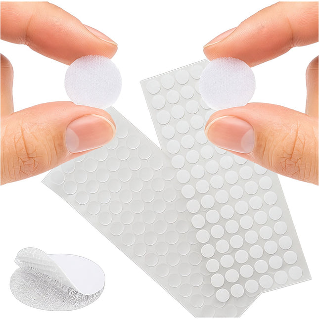 Self-Adhesive Velcro Strips, 18mm, 500pcs, White