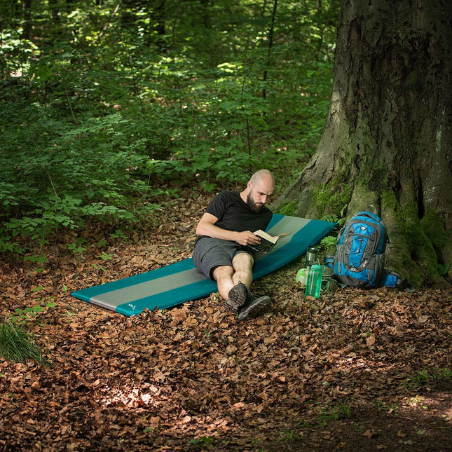 Self-Inflating Camping Mat, Blue-Gray, Compact Size
