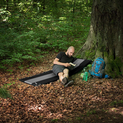 Self-Inflating Camping Mat, Gray-Black, Lightweight