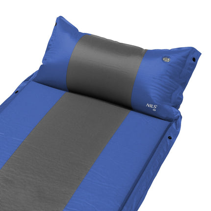 Self-Inflating Camping Mat with Pillow, Blue-Gray