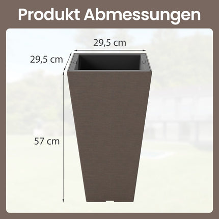 Self-Watering Planters with Drainage, Set of 2, Brown