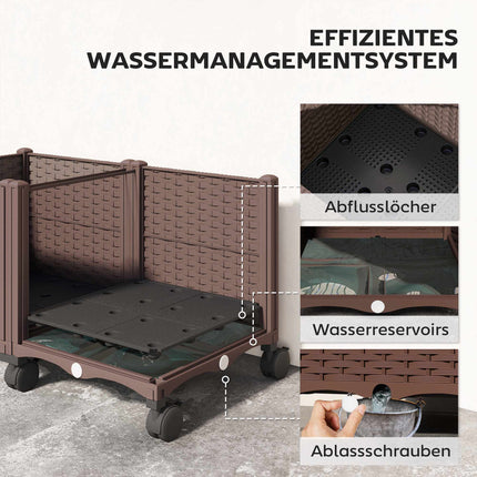 Self-Watering Raised Garden Bed with Wheels, Plastic