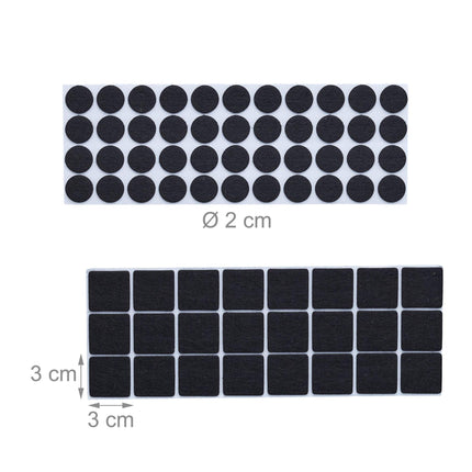 Self-adhesive felt sliders 204-pack
