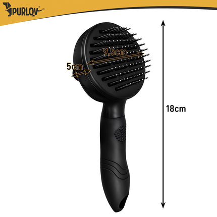 Self-cleaning fur brush