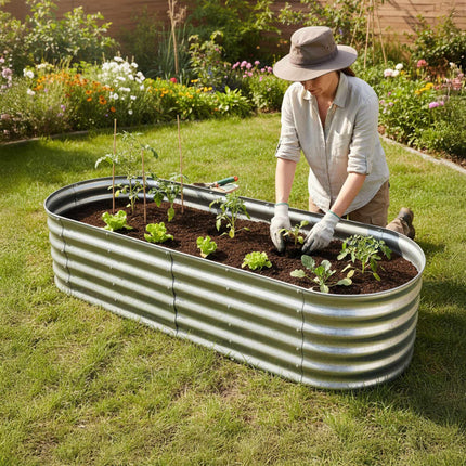 Semi-Circular Metal Planter Box – Raised Garden Bed