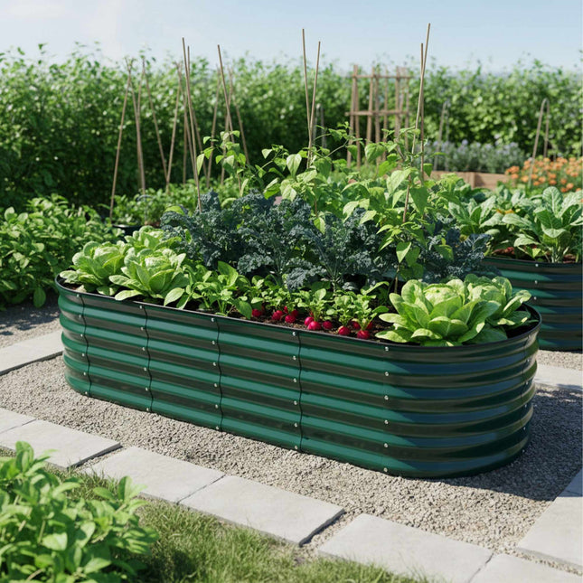 Semi-Circular Metal Planter – Raised Garden Bed