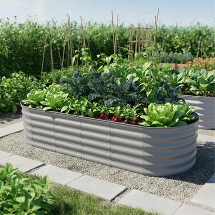 Semi-Circular Metal Planter – Raised Garden Bed