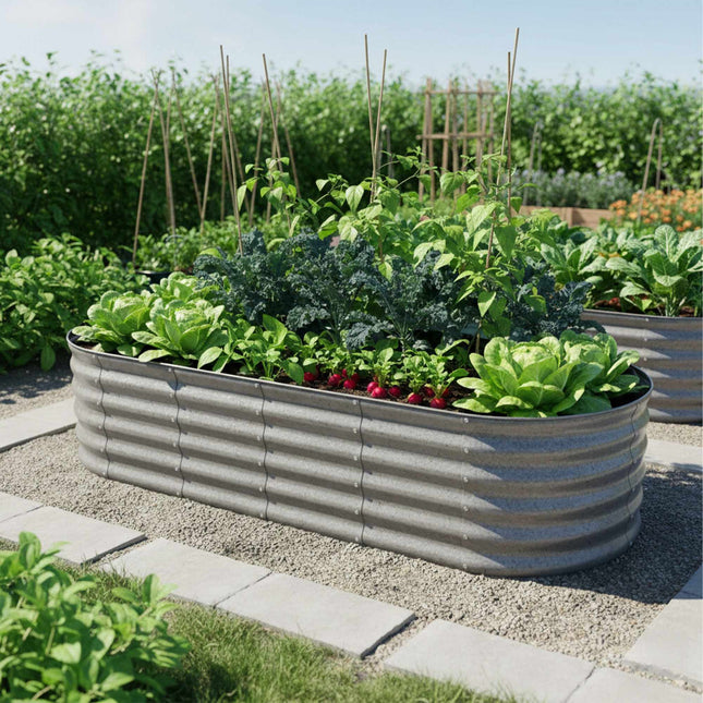 Semi-Circular Metal Planter – Weatherproof Raised Bed