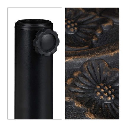 Semi-Circular Parasol Base, Polyresin, Floral Design
