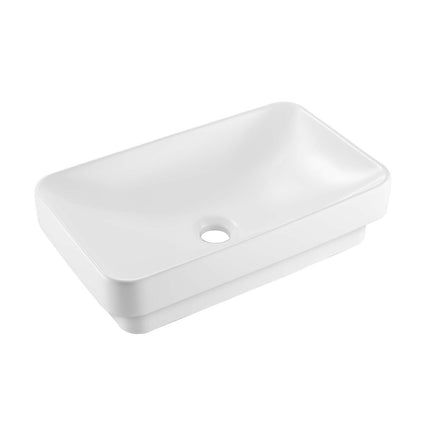Semi-Recessed Bathroom Sink, White Ceramic 490x305mm
