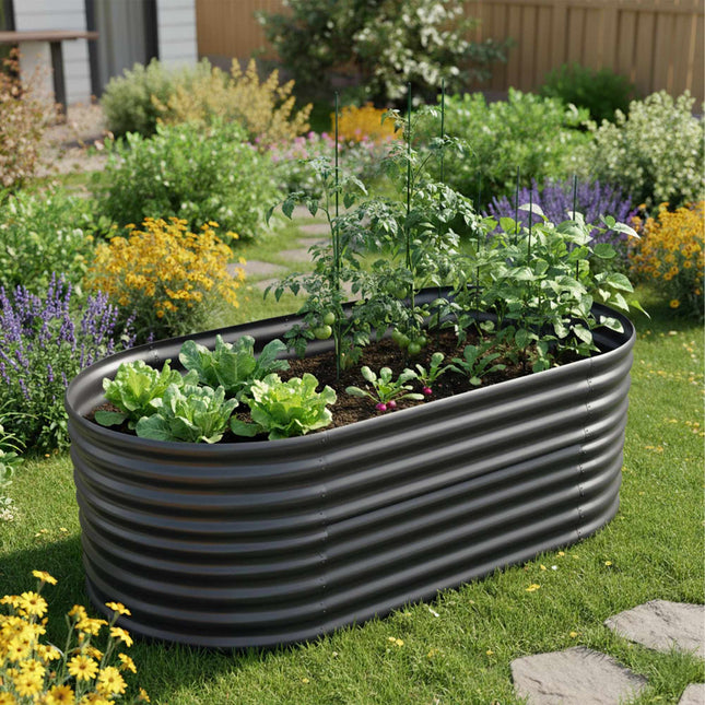 Semicircular Galvanized Metal Raised Garden Bed