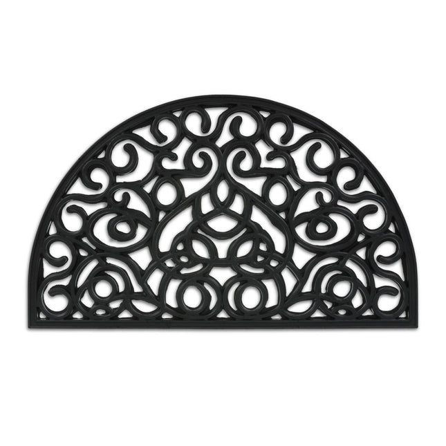 Semi-circular rubber door mat