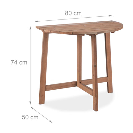 Semi-round flap table wood brown