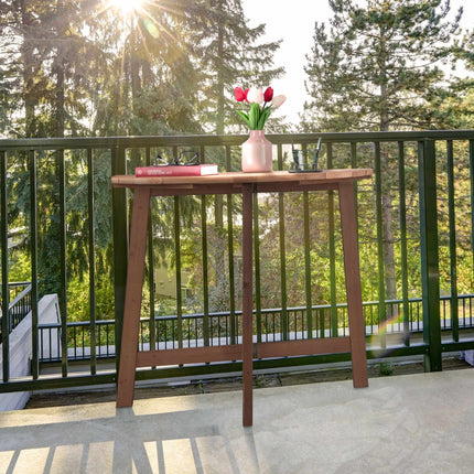Semi-round flap table wood brown