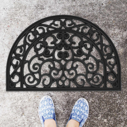 Semi-round rubber doormat