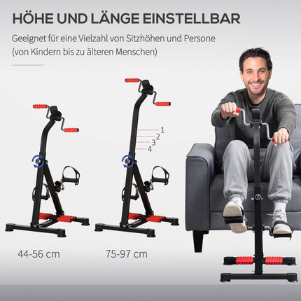 Senior Exercise Bike with LCD Display and Massage Rollers