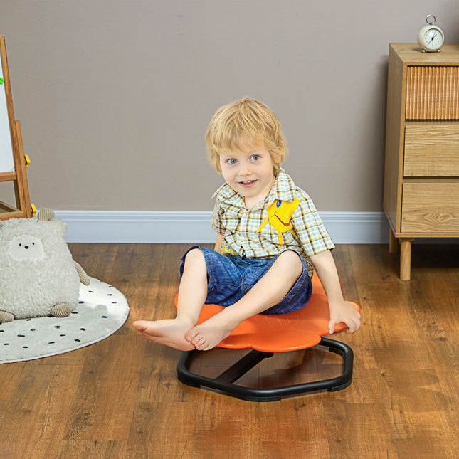 Sensory Kids Chair, Rotating Balance Seat, Plastic, Orange