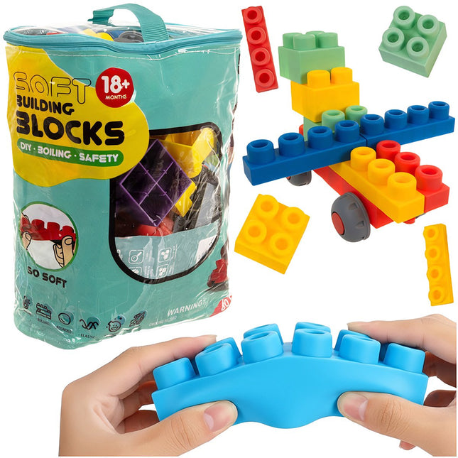Sensory Rubber Blocks for Kids, 80-Piece Set