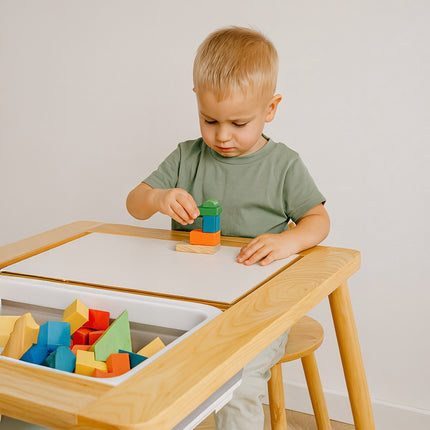 Sensory Table with Chair, Beech Wood, Double-Sided